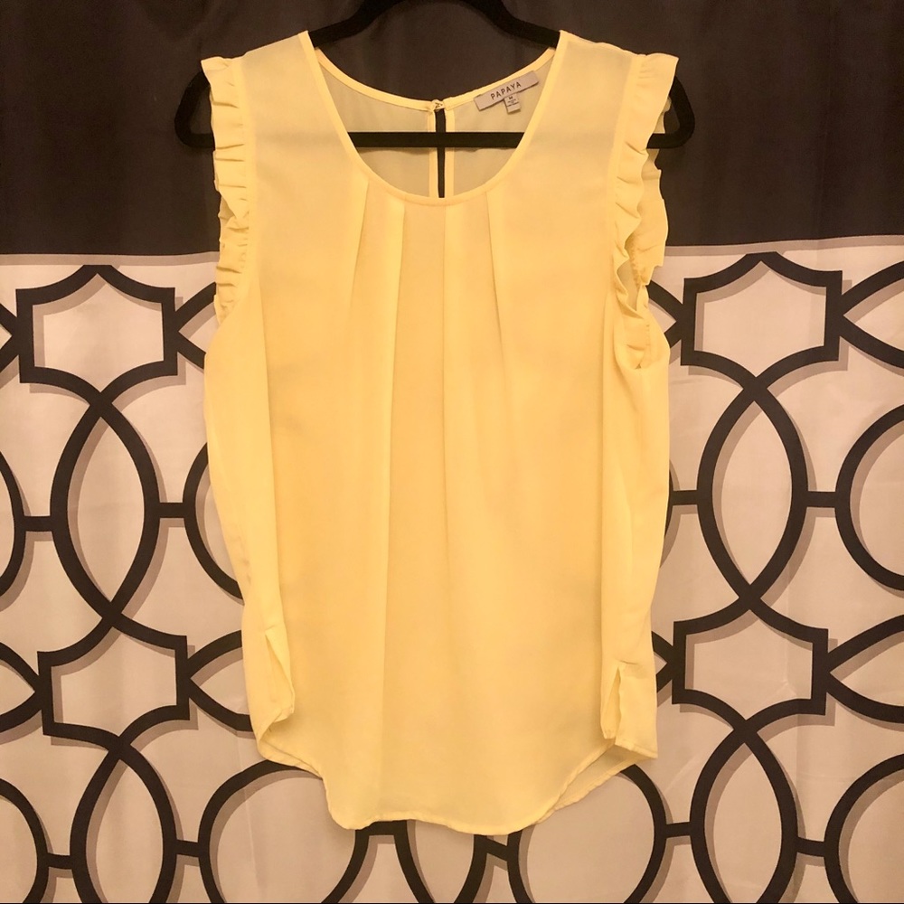 Papaya banana yellow ruffle shell